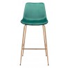 Zuo Modern Tony Barstool in Green and Gold - Front
