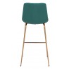 Zuo Modern Tony Barstool in Green and Gold - Back View