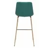 Zuo Modern Tony Barstool in Green and Gold - Back View - Zuo Modern Tony Barstool in Green and Gold - Back View
