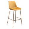 Zuo Modern Tony Barstool in Yellow and Gold - Angled