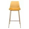 Zuo Modern Tony Barstool in Yellow and Gold - Front - Zuo Modern Tony Barstool in Yellow and Gold - Front