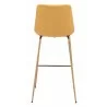 Zuo Modern Tony Barstool in Yellow and Gold - Back View - Zuo Modern Tony Barstool in Yellow and Gold - Back View