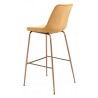 Zuo Modern Tony Barstool in Yellow and Gold - Back Angled