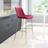Zuo Modern Tony Barstool in Red and Gold - Lifestyle - Zuo Modern Tony Barstool in Red and Gold - Lifestyle