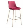 Zuo Modern Tony Barstool in Red and Gold - Angled - Zuo Modern Tony Barstool in Red and Gold - Angled