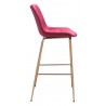 Zuo Modern Tony Barstool in Red and Gold - Side
