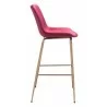 Zuo Modern Tony Barstool in Red and Gold - Side - Zuo Modern Tony Barstool in Red and Gold - Side