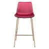 Zuo Modern Tony Barstool in Red and Gold - Front - Zuo Modern Tony Barstool in Red and Gold - Front
