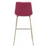 Zuo Modern Tony Barstool in Red and Gold - Back View - Zuo Modern Tony Barstool in Red and Gold - Back View