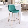 Zuo Modern Tony Counter Stool in Green and Gold - Lifestyle