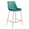 Zuo Modern Tony Counter Stool in Green and Gold - Angled