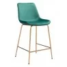 Zuo Modern Tony Counter Stool in Green and Gold - Angled - Zuo Modern Tony Counter Stool in Green and Gold - Angled
