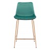 Zuo Modern Tony Counter Stool in Green and Gold - Front