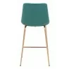 Zuo Modern Tony Counter Stool in Green and Gold - Back View - Zuo Modern Tony Counter Stool in Green and Gold - Back View