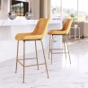Zuo Modern Tony Counter Stool in Yellow and Gold - Lifestyle 2