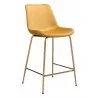 Zuo Modern Tony Counter Stool in Yellow and Gold - Angled - Zuo Modern Tony Counter Stool in Yellow and Gold - Angled