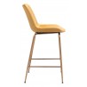 Zuo Modern Tony Counter Stool in Yellow and Gold - Side View
