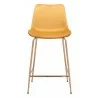 Zuo Modern Tony Counter Stool in Yellow and Gold - Front - Zuo Modern Tony Counter Stool in Yellow and Gold - Front