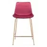 Zuo Modern Tony Counter Stool in Red and Gold - Front - Zuo Modern Tony Counter Stool in Red and Gold - Front