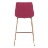 Zuo Modern Tony Counter Stool in Red and Gold - Back View