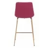 Zuo Modern Tony Counter Stool in Red and Gold - Back View - Zuo Modern Tony Counter Stool in Red and Gold - Back View