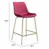 Zuo Modern Tony Counter Stool in Red and Gold - With Dimension - Zuo Modern Tony Counter Stool in Red and Gold - With Dimension
