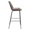 Zuo Modern Byron Barstool in Brown - Side - Zuo Modern Byron Barstool in Brown - Side