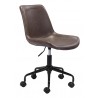 Zuo Modern Byron Office Chair in Brown - Side