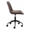 Zuo Modern Byron Office Chair in Brown - Side