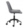 Zuo Modern Byron Office Chair in Grey - Side View