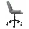 Zuo Modern Byron Office Chair in Grey - Side View - Zuo Modern Byron Office Chair in Grey - Side View