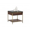 Sunpan Stamos End Table - Gold - Zebra Brown - Decor