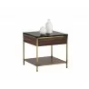 Sunpan Stamos End Table - Gold - Zebra Brown - Decor - Sunpan Stamos End Table - Gold - Zebra Brown - Decor