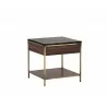 Sunpan Stamos End Table - Gold - Zebra Brown - Angled - Sunpan Stamos End Table - Gold - Zebra Brown - Angled