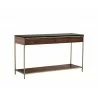 Sunpan Stamos Console Table - Gold - Zebra Brown - Angled - Sunpan Stamos Console Table - Gold - Zebra Brown - Angled