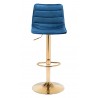 Zuo Modern Prima Barstool Dark Blue and Gold - Front