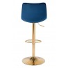 Zuo Modern Prima Barstool Dark Blue and Gold - Back View