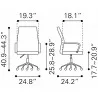 Zuo Modern Primero Office Chair in Black - Dimensions Sheet - Zuo Modern Primero Office Chair in Black - Dimensions Sheet