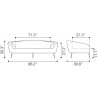 Zuo Modern Luna Sofa in Cream - Dimension Sheet
