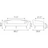 Zuo Modern Luna Sofa in Cream - Dimension Sheet - Zuo Modern Luna Sofa in Cream - Dimension Sheet