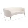 Zuo Modern Luna Sofa in Cream - With Dimensions - Zuo Modern Luna Sofa in Cream - With Dimensions