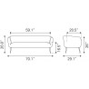 Zuo Modern Deco Sofa in Beige - Dimension Sheet
