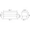 Zuo Modern Deco Sofa in Beige - Dimension Sheet - Zuo Modern Deco Sofa in Beige - Dimension Sheet