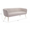 Zuo Modern Deco Sofa in Beige - With Dimension