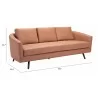 Zuo Modern Divinity Sofa in Brown - With Dimension - Zuo Modern Divinity Sofa in Brown - With Dimension