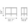 Zuo Modern Benjamin Coffee Table Brass - Dimension Sheet
