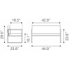 Zuo Modern Claremont Sofa in Gray - Dimension Sheet