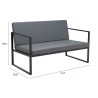 Zuo Modern Claremont Sofa in Gray - With Dimension