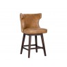 Neville Swivel Counter Stool - Tobacco Tan - Angled View