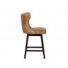 Neville Swivel Counter Stool - Tobacco Tan - Side Angle
